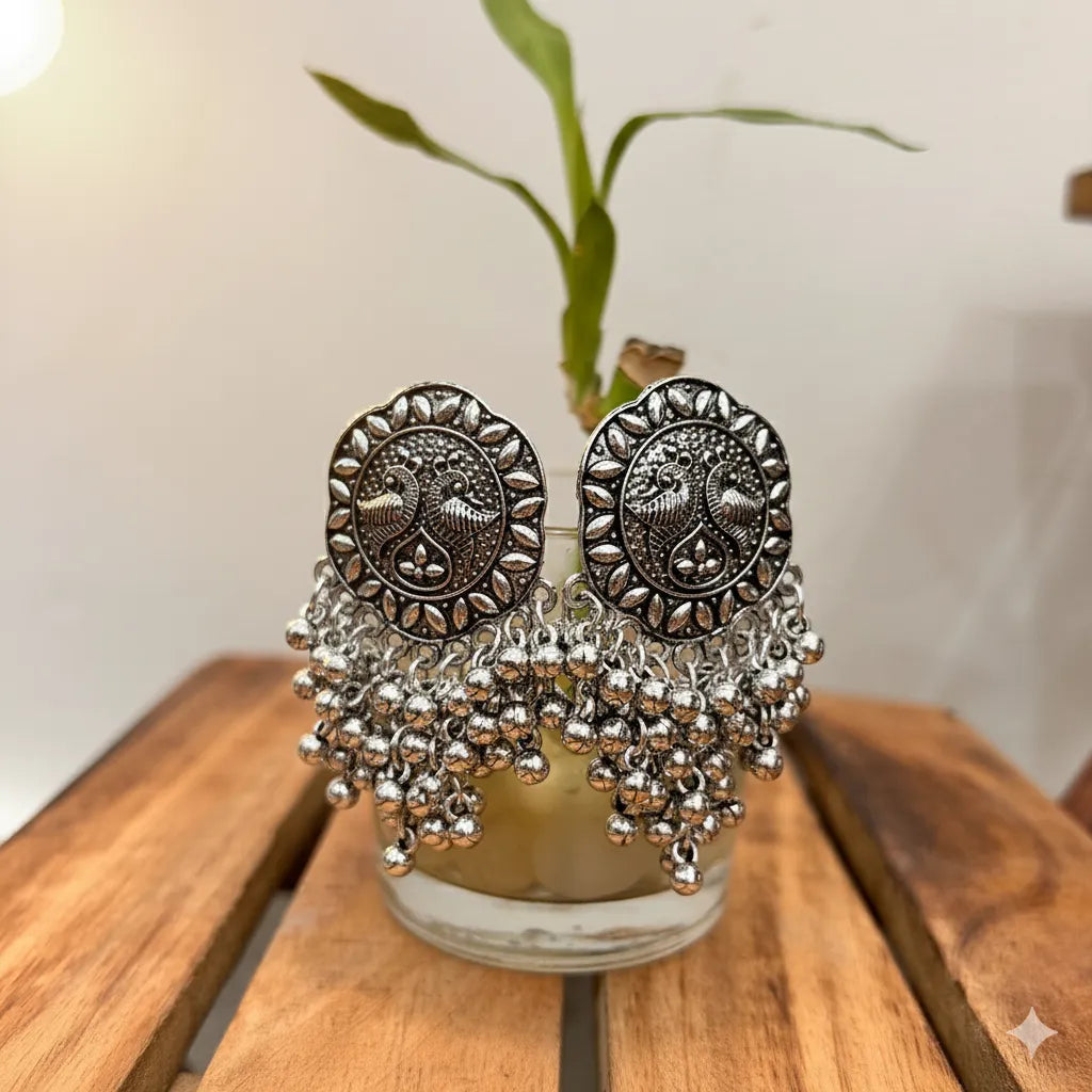 Peacock Chime Jhumkas